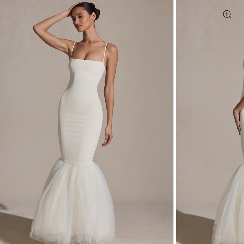 Oh Polly Cream Maxi Dress